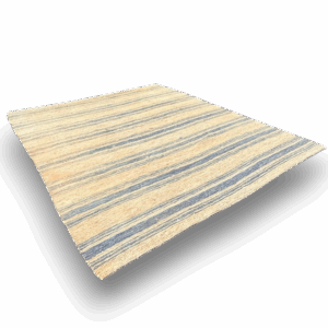 Alfombra de yute natural con franjas azules