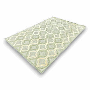 Alfombra de viscosa y acrílico con diseño entrelazado