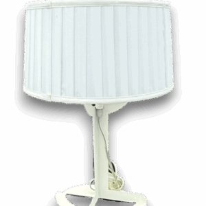 Lámpara de mesa blanca con pantalla cilíndrica