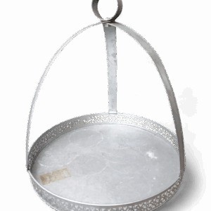 Bandeja decorativa de aluminio con asa