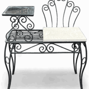 Banca con mesa hierro y mármol