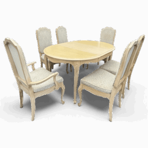 Comedor clásico redondo con 6 sillas