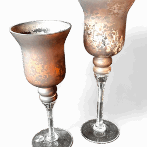 Set de 2 copas decorativas de vidrio