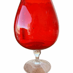 Florero de vidrio rojo decorativo