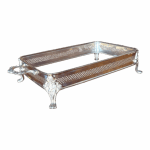 Porta Pyrex metálico con patas decorativas