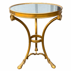 Mesa auxiliar redonda dorada