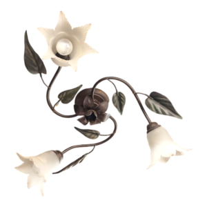 Lámpara de techo floral tres luces