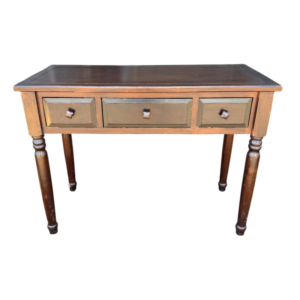 Mesa consola de madera con tres cajones