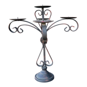 Candelabro de hierro forjado cinco velas