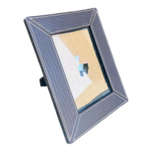 Portarretrato símil cuero costuras decorativas