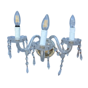 Aplique de pared cristal tres luces