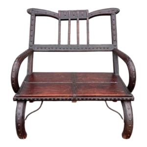 Banca antigua madera y hierro