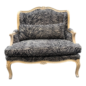 Sillón clásico estampado estilo francés