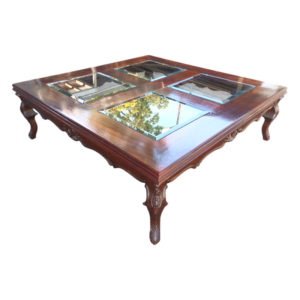 Mesa de Centro Cuadrada con Vidrio