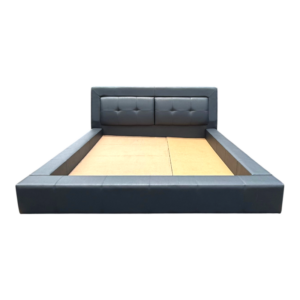 Cama King Tapizada Gris Moderna