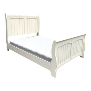 Cama Matrimonial Clásica Blanca Madera