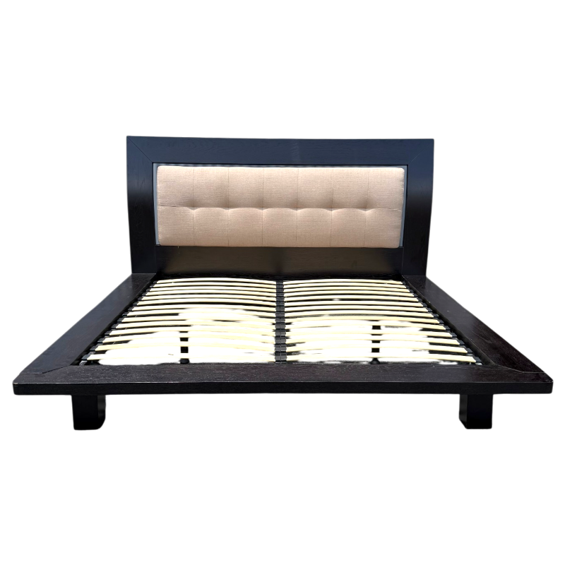 Cama King Moderna Tapizada Negra